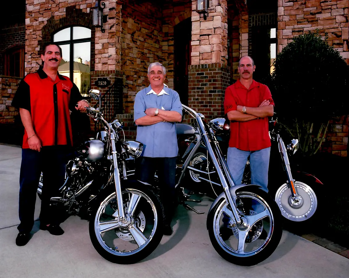 The Magliocca team with motorcycles