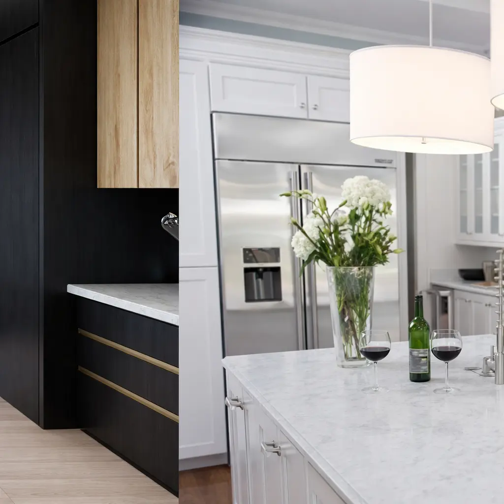 Designer countertop installation by New Life Building Supplies in a Charlotte home renovation